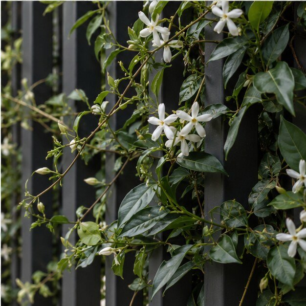 Star jasmine on a dark screen